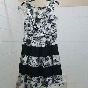 Black and White Patterned Dress